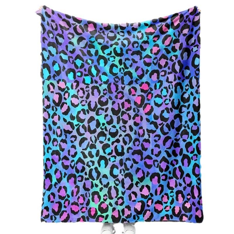 Farbe Leopardenmuster Digitaldruck Decke Damen Erwachsene Flanelldecke Wildleder-Muster Bett Sofa Decke