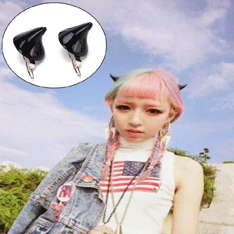 Gothic Horn Barrettes Devil Horn Hair Clips Halloween Christmas Costume