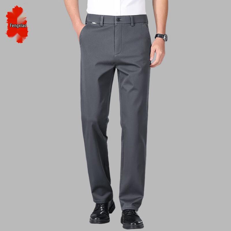 FENGXIAO Men s Loose Straight-Leg Anti-Pilling Trousers 34