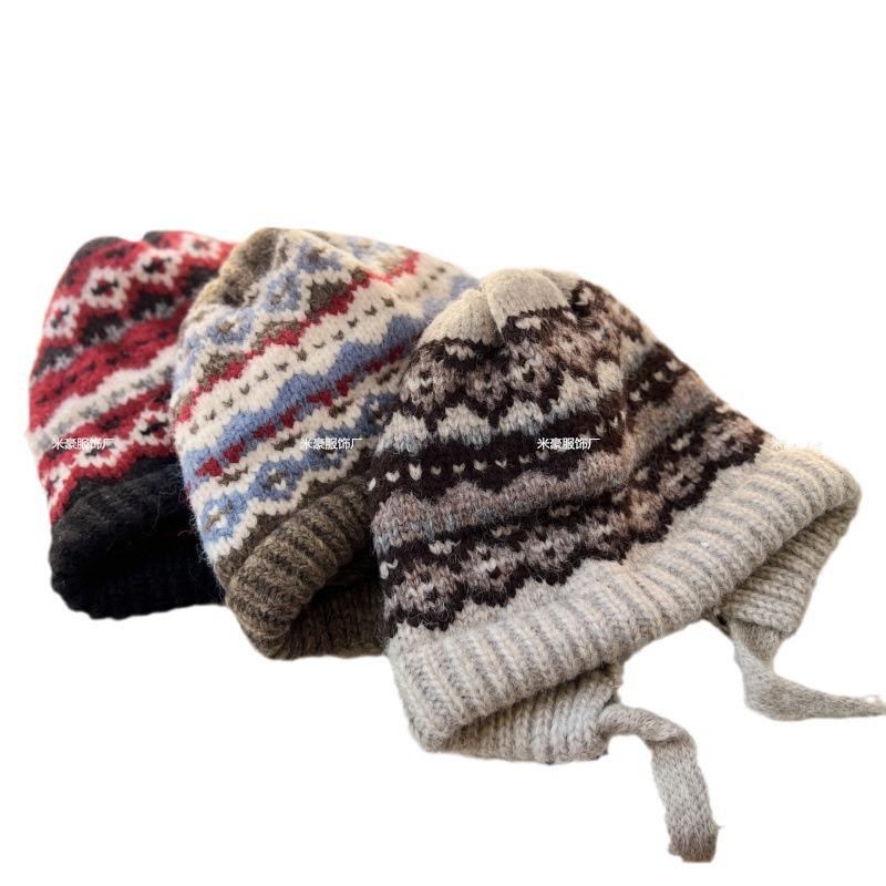 New Bag Hat, a Dual-purpose Hepburn Style Lazy Strap Stacking Hat, Autumn and Winter Fashionable Warm Versatile Wool Hat