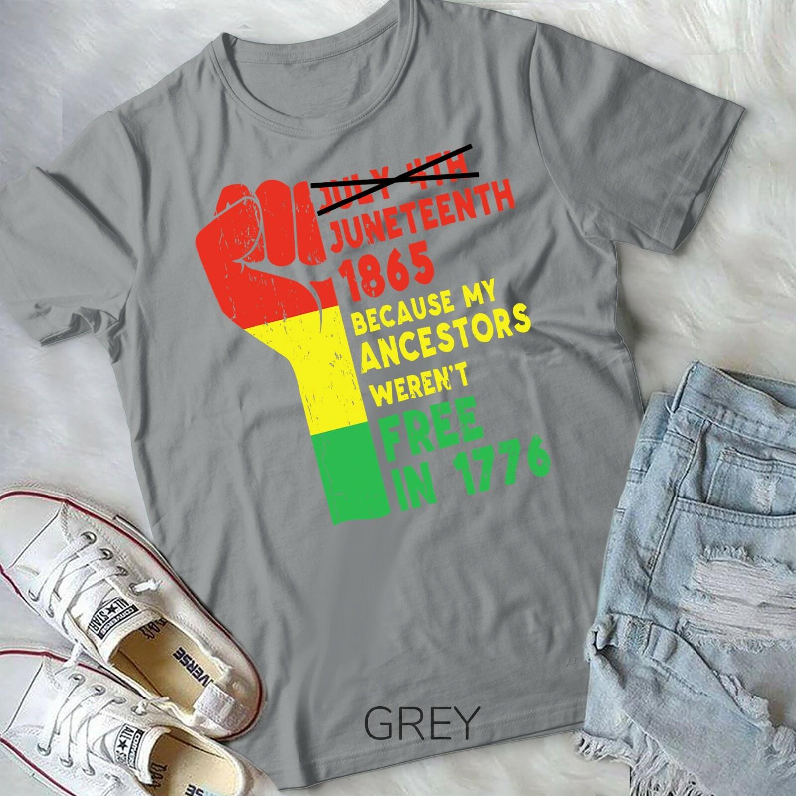 Juneteenth My Ancestors Free Black African Flag Pride Fist Unisex Youth T-shirt XXXL
