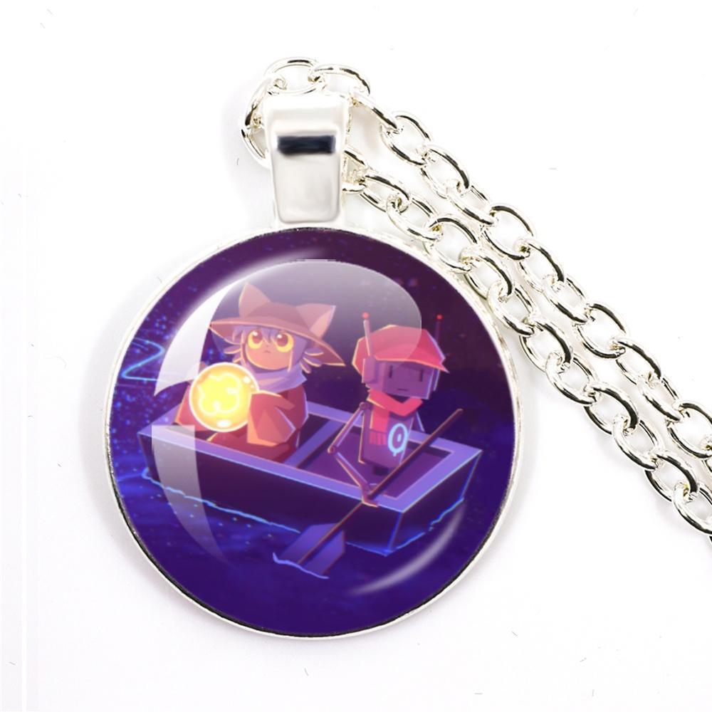 Niko Oneshot Necklace Anime Creative Cartoon Niko Pancakes Glass Cabochon Pendant Necklace Charm Jewelry Gift Jewelry