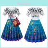 Mirabelle Madrigal Dress Ocean Blue Fancy Costume For Kids Perfect For Halloween And Parties