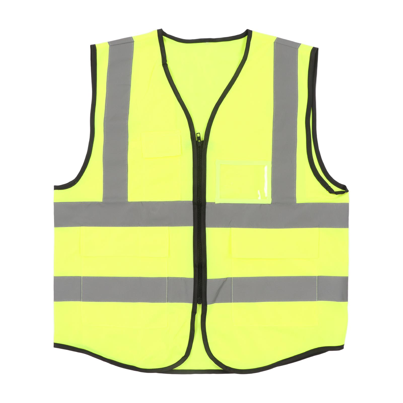 

Reflective Safety Vest High Visibility Polyester Workwear with Pocket for Worker Engineer M XL