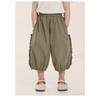 Girls Kids Thin Cropped Lace Trim Casual Anti Mosquito Summer Pants