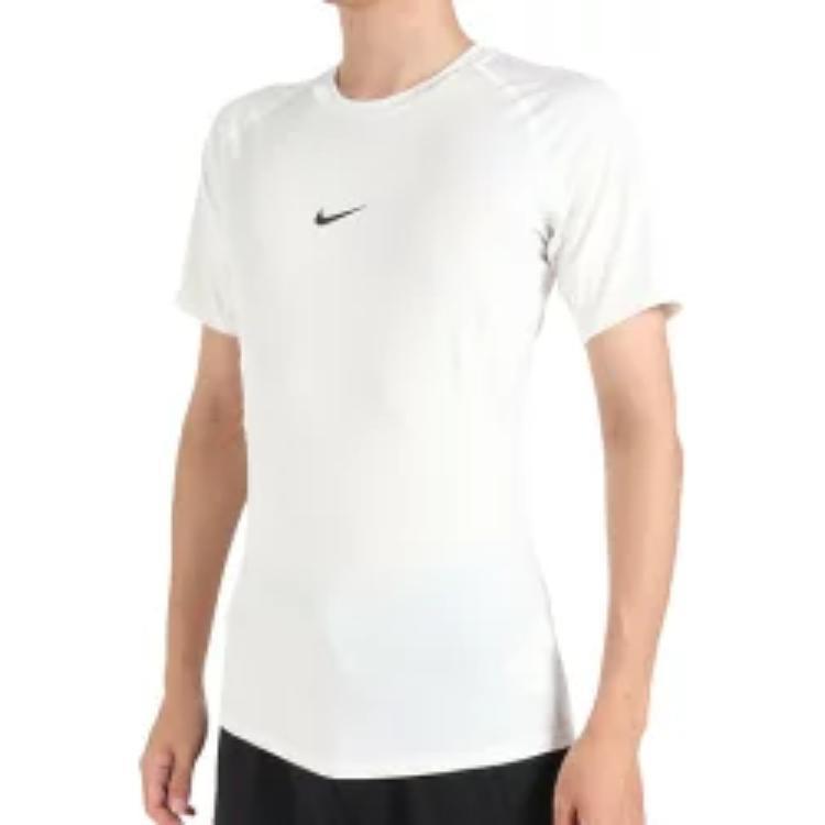 Nike Men's Solid Slim Fit Crew Neck Short Sleeve T-Shirt in White