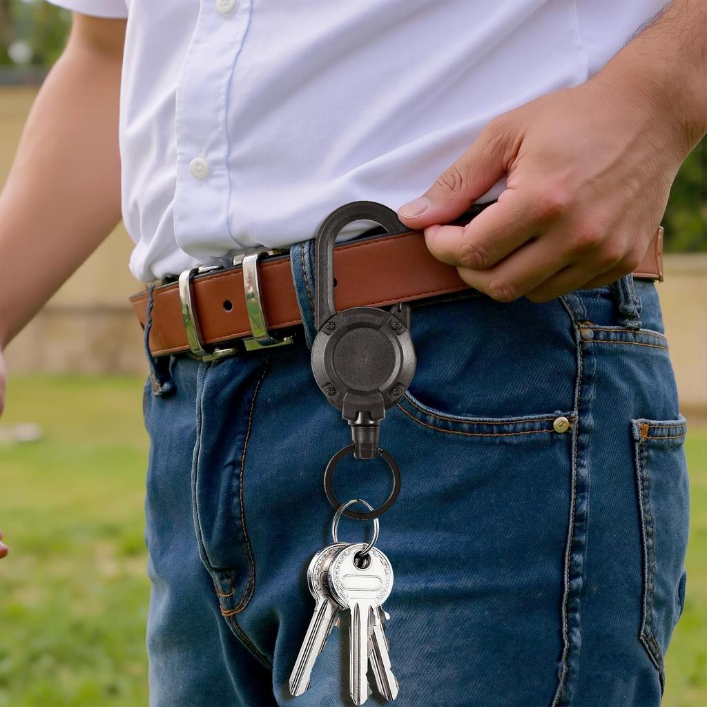 1/2PC Extendable Retractable Holders Wire Rope Keychain Anti-theft Elastic Keychain Sporty Retractable Key Ring Outdoor Tool