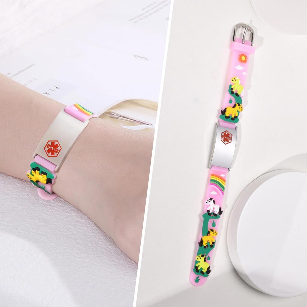 Butterfly Chain Girl Boy Bracelet Personalized Gift, Custom Name ID Silicone Wristband, Free Engrave ID Bracelet Adjustable
