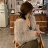 Winter New Elegant Long Sleeve Fox Fur Jackets Women Fashion Vintage Slim Plush Warm Casual Coats Women Solid Loose Office Ladies Jacket Tops 25879