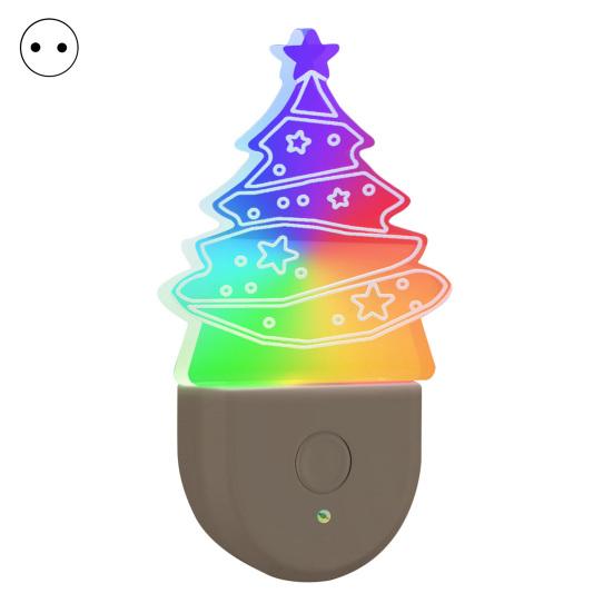 Night Light Christmas Tree Shape Projection 3D Effect Energy-saving Plug-Play LED Nightlight Holiday Decor