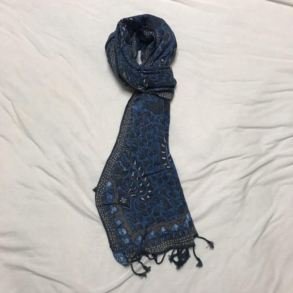 Used Stall, indigo-dyed, Sogayuzen mixed, hand-painted batik, wax-resist dyed stall