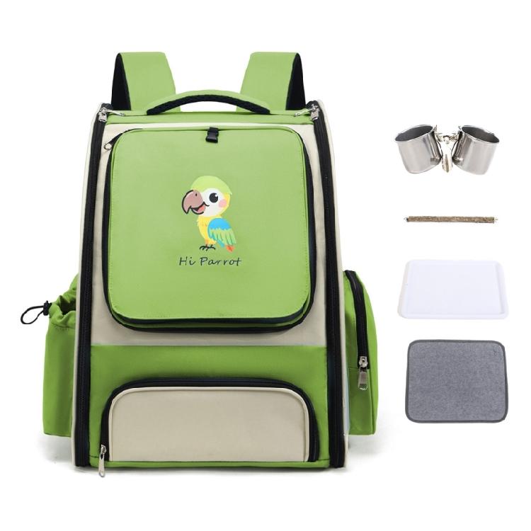 

Convenient Bird Backpack Carriers Bag With Reinforced Handles And Airflows Design Safe For Bird Traveling Transportation зелёный