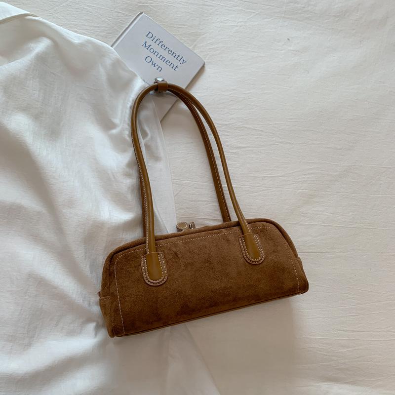 Boston bag women 2025 new trendy popular Korean niche retro bowling bag portable shoulder armpit bag