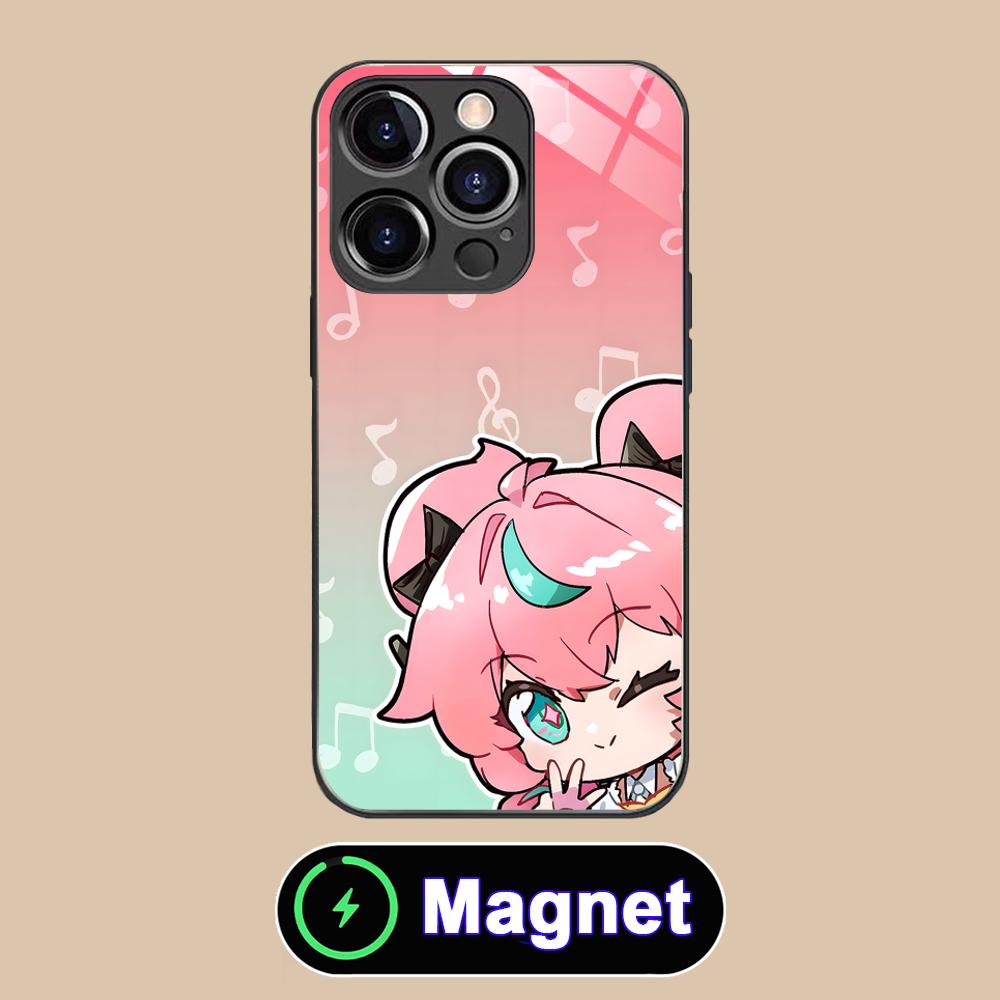 Zenless Zone Zero Aria Glass MagSafe Mobile Phone Case for iPhone 17 16 15 14 13 12 11 Air Pro Max Plus Mini Colorful Cover