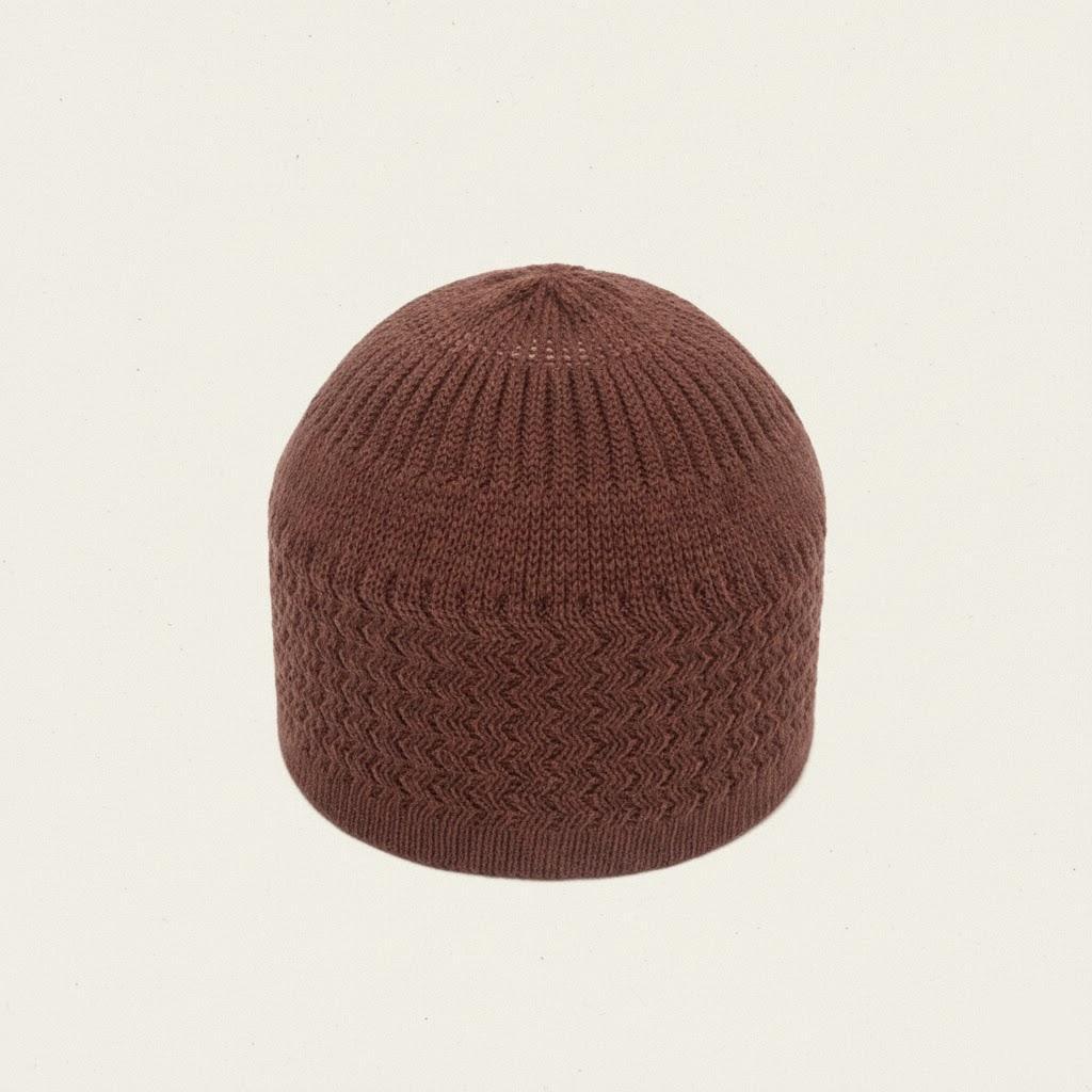 

Muslim Men Knitted Prayer Hat Winter Beanie Arab Crochet Islamic Cap Fashion Male Je Hat коричневий