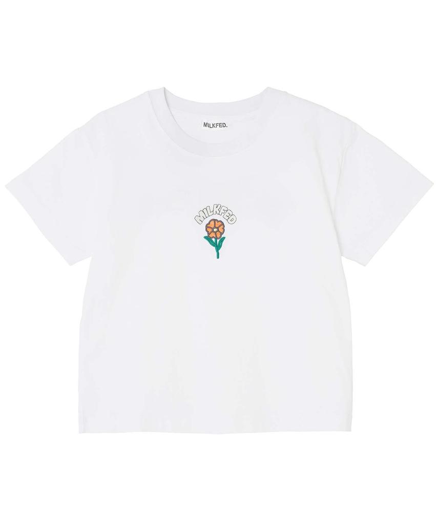 Milkfed Embroidery Flower Top White Women's T-Shirt,