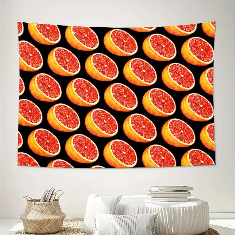 Arazzo senza cornice a buccia d'arancia Appeso a parete di frutta Decorazione cucina Estetica Tropicale Cottagecore Arte Vibrante Divisorio stanza Decorazione dormitorio