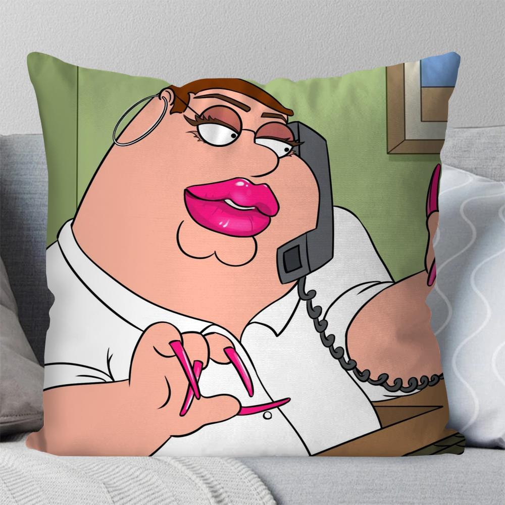 Animated F-family G-guy Drama Cartoon Pillow Case Square Pillow Bedroom Sofa Leisure ComfortCarLiving Room Home Decoration 40X40