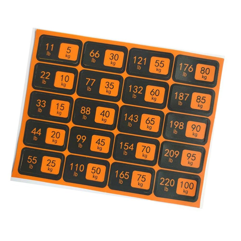 Gym Weight Plate Stickers Essential Labels for Easy Weight Identification