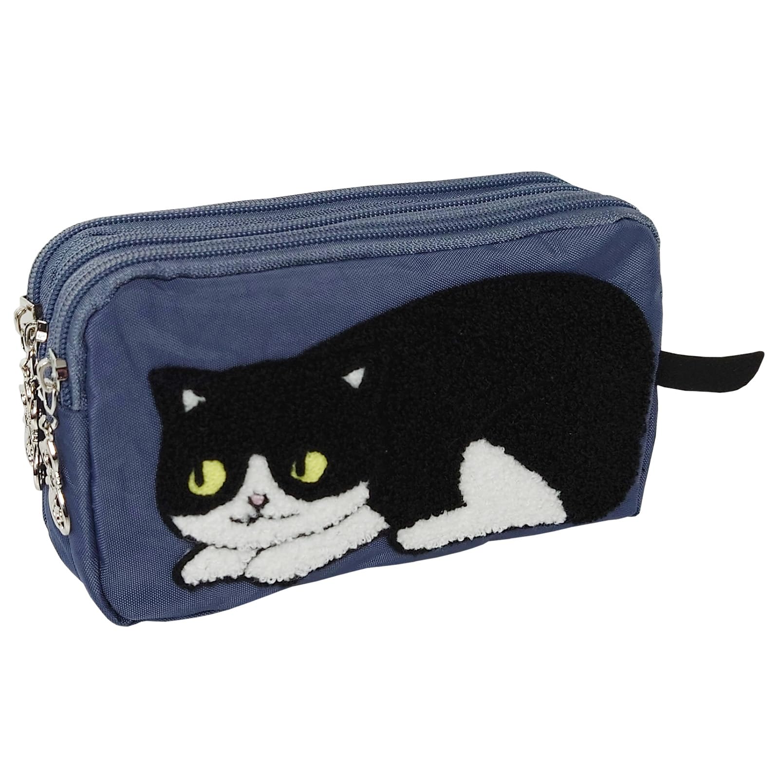

Crossmarberry Large Cat Cute Cat Large with Triple Horizontal Perfect for Cosmetics and Perfect for ST06 Gray Pouch, Design, Stylish, Capacity, серый
