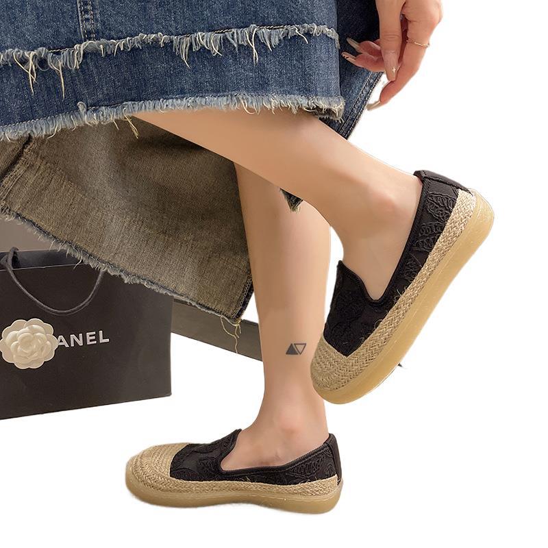 One-pedal Fisherman Shoes Women's Spring 2025 New Linen Woven Casual Versatile Flat-soled Cloth Shoes Children