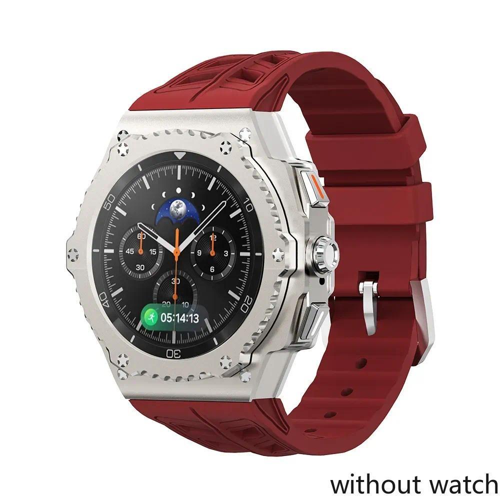 Luxury Mod Kit Alloy Metal Case For Samsung Watch 8 Classic 46mm Rubber Band For Galaxy Watch 8 Classic 46mm Kit Accessories