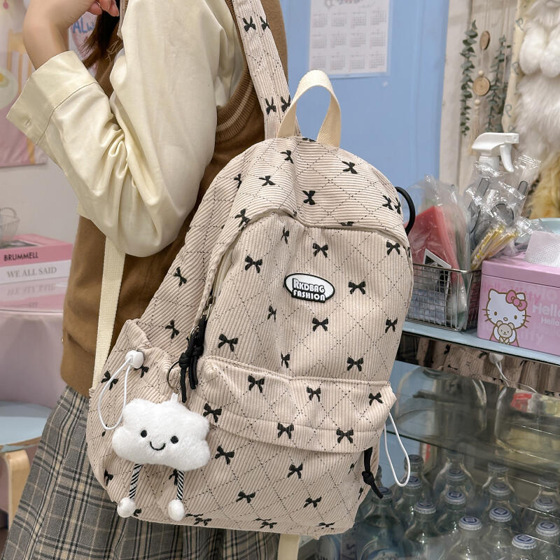 Student School Bag Bow Ribbon Large Capacity Backpack Computer Backpack