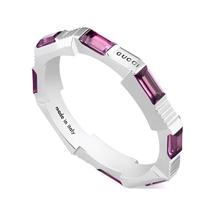 

Gucci Link To Love Series Geometric Shape Ring Women rings Silver YBC662256001 16