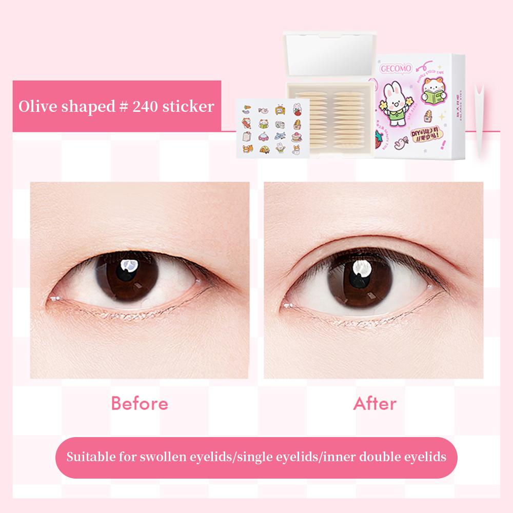 240 PCS Natural Invisible Double Eyelid Tape With Box, Waterproof And Long-lasting Shaping, Convenient Storage Beauty Tools