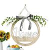 Panneau de bienvenue pour porte d'entrée Rond Décorations en bois rustique Accroche-porte de bienvenue bohème Pour fenêtre de fête Fête d'anniversaire