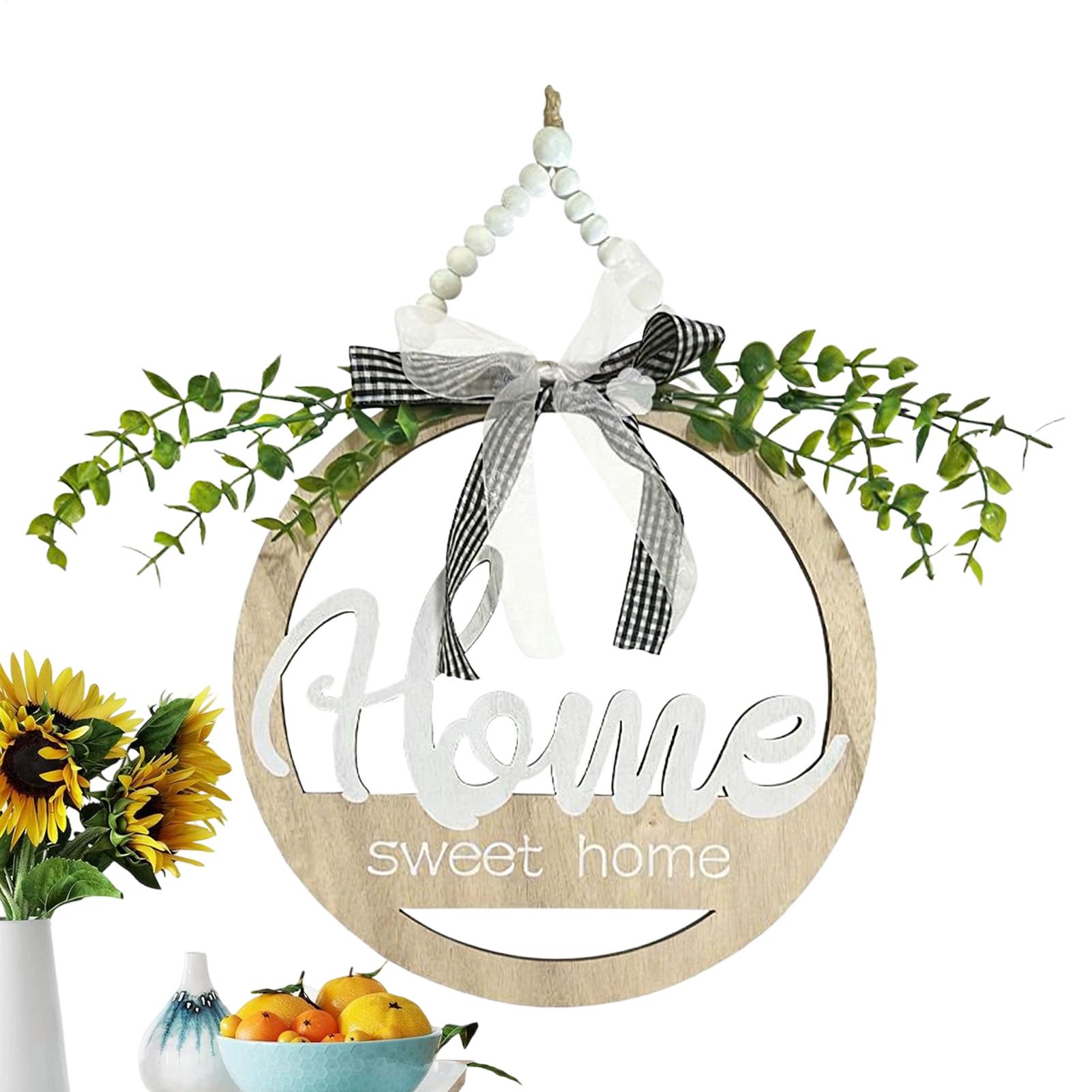 Front Door Welcome Sign Round Rustic Wooden Decorations Bohemian Welcome Door Hanger For Holiday Window Birthday Party