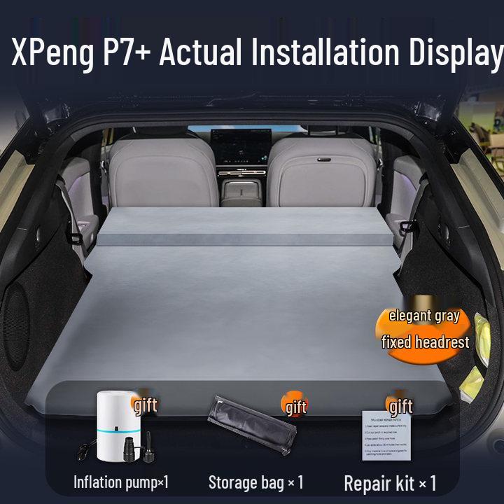 Materasso per auto XPeng P7+: Letto Gonfiabile Automatico per Dormire nel Bagagliaio e sui Sedili Posteriori.