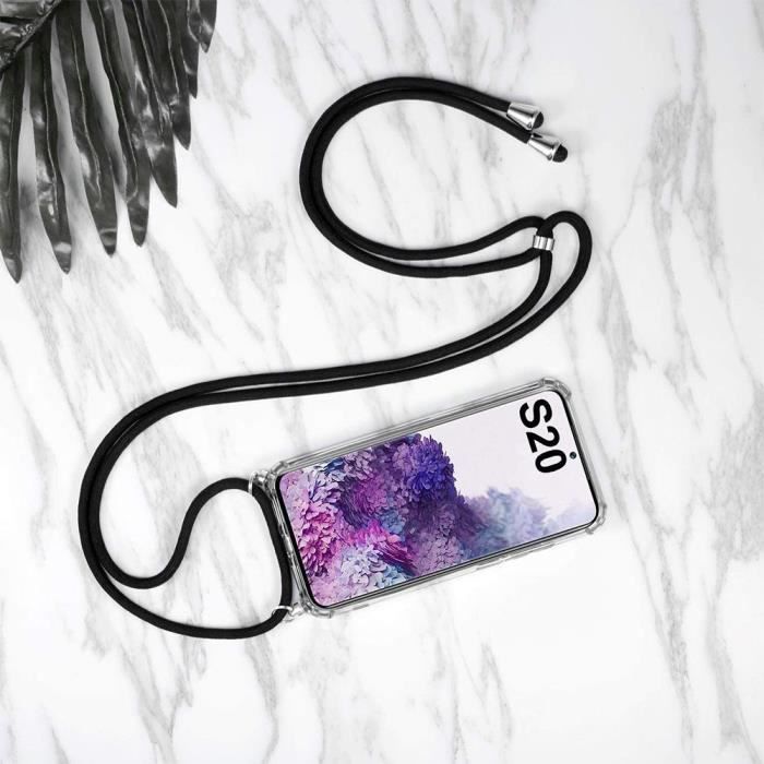 Coque de téléphone - Samsung - S20 - Transparente haute définition - Anti-rayure - Chaîne rouge