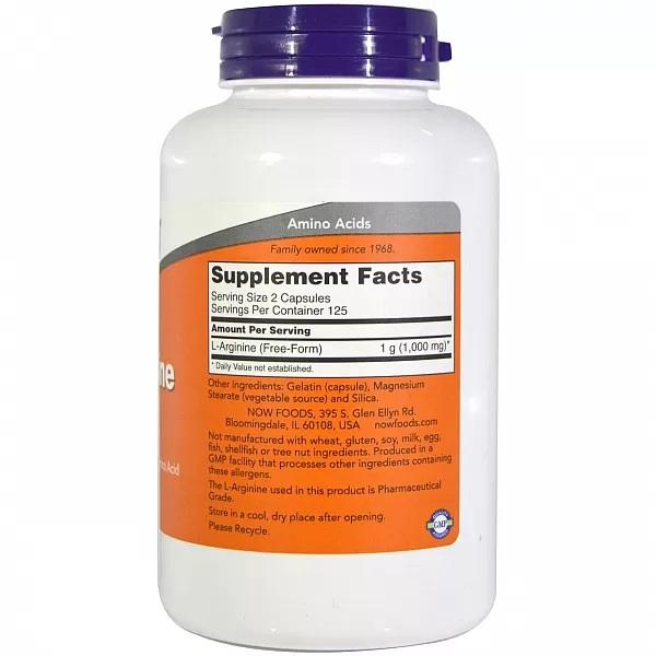 Now Foods ARGININE 500mg.