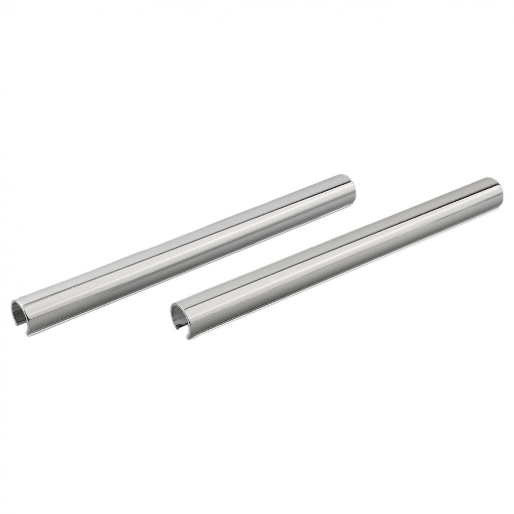 2 Pk Pipes Radiator Pipe Covers Sleeve 15mm Collars Cut Fit Bathroom Chrome