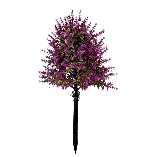 Artificial Lavender Topiary Ball Tree UV Resistant Fake Lavender Shrub Bushes with Stake пурпурно-красный