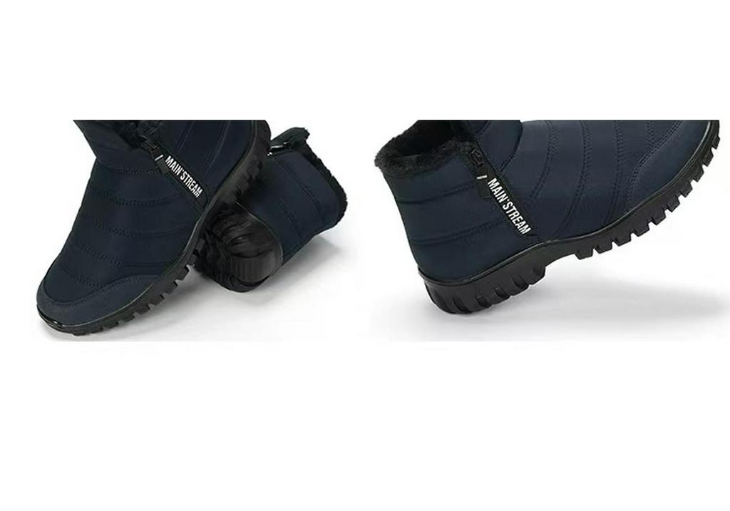 Men's Winter High-Top Snow Boots: PU Outsole, Thick Warm Cotton, Double Zipper, Waterproof, for Middle-Aged and Elderly