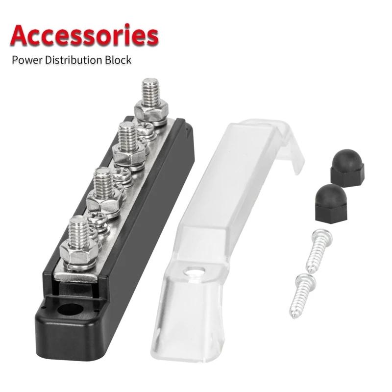 Positive Negative Bus Bar Battery Power Distribution Block 4 X M6 Car Terminal Block Studs 6 X M4 Terminal Bus Screws for Boat