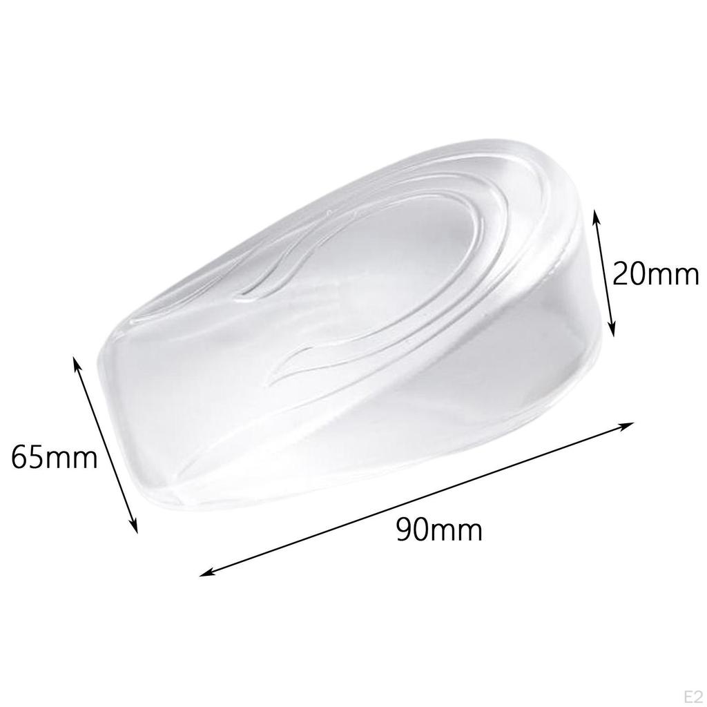 1 Pair Height Increase Insoles Nonslip Shock Absorption Clear Arch Support Silicone Half Feet Pads