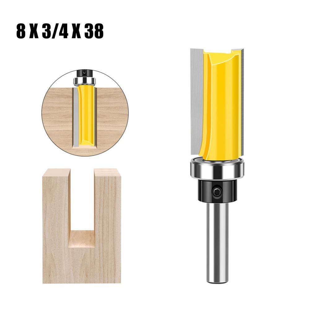 

8 мм Фреза с прямой кромкой для обрезки Фреза Фреза Прочная Шаблонная фреза Фреза для обработки 8X19.05X38.1