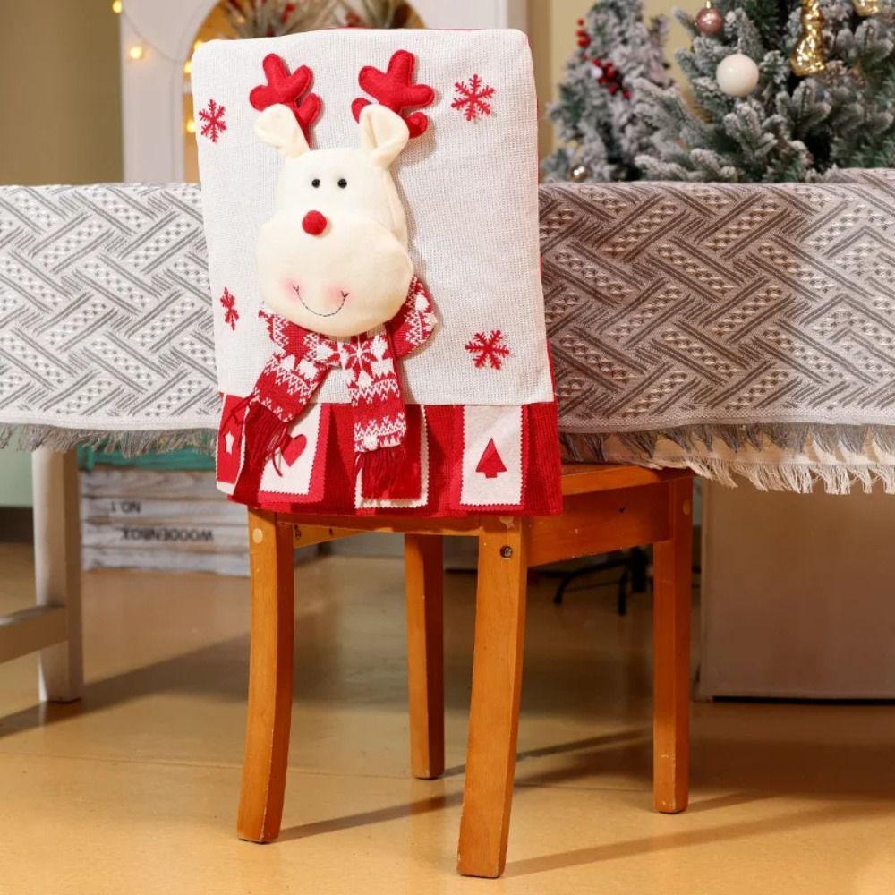 Cartoon Dinner Chair Seat Cover Seat Protector Wear for Chairs Christmas Chair Cover Party Decor