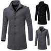 Men Jacket Warm Winter Trench Long Outwear Button Smart Overcoat