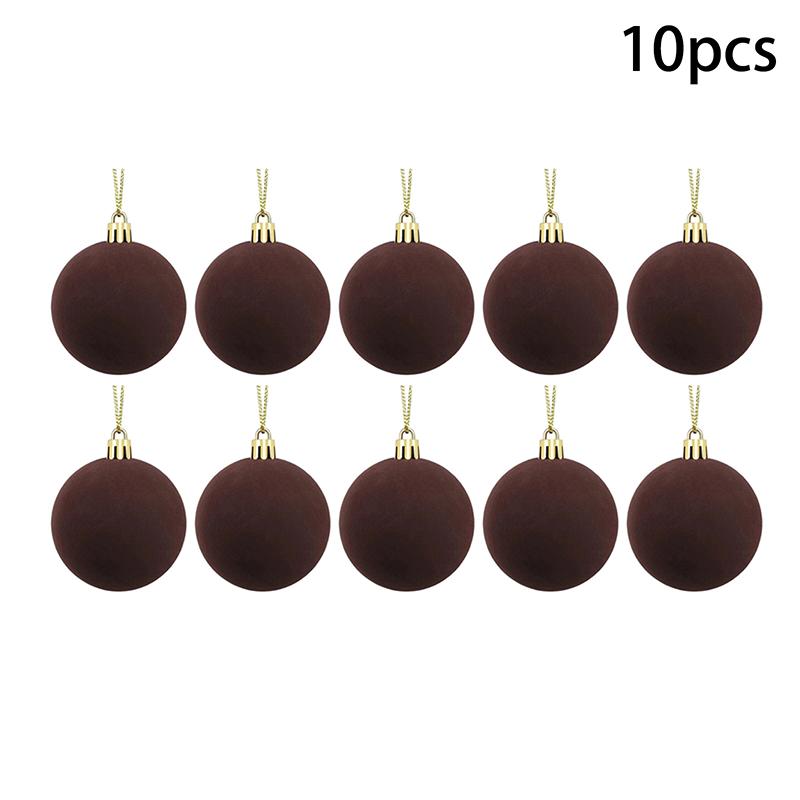 5/10Pcs Velvet Christmas Ball Ornaments Red White Xmas Tree Hanging Pendants Diy Home Party Christmas Decoration Year Gifts