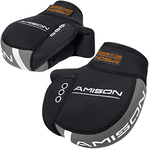 

Amison Motorcycle Handlebar Cover, Neoprene, Cold-Proof, Waterproof, Windproof, Handlebar Warmer, Insulation, Reflective Coating (Gray)