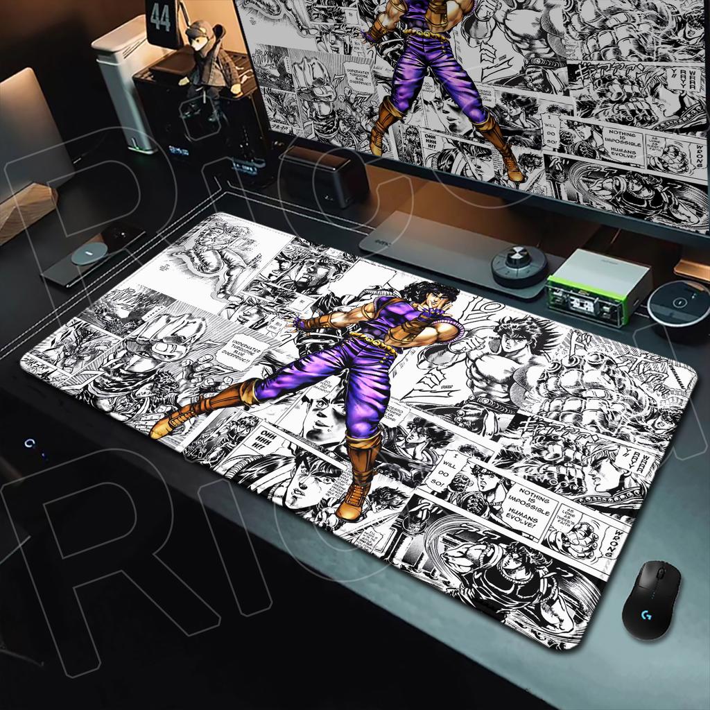 Anime Jojo Bizarre Adventure Mouse Pad Gamer Rubber Non-slip Base Deskmat Kujo Jotaro Cabinet Keyboard Gaming Office Accessories
