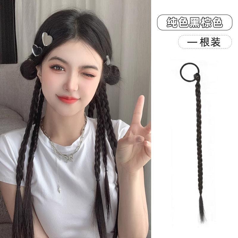 

Мелирование парик косы косы двойной конский хвост милые классные красотки коробочные косы естественная имитация цвет волос дреды головной убор