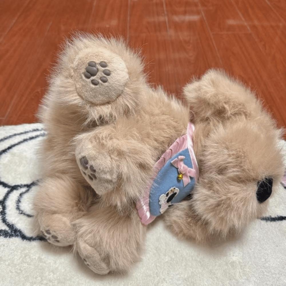 Fluffy Dog Plush Doll Knapsack Kawaii Stuffed Animal School Bag Puppy Plush Backpack Outdoor