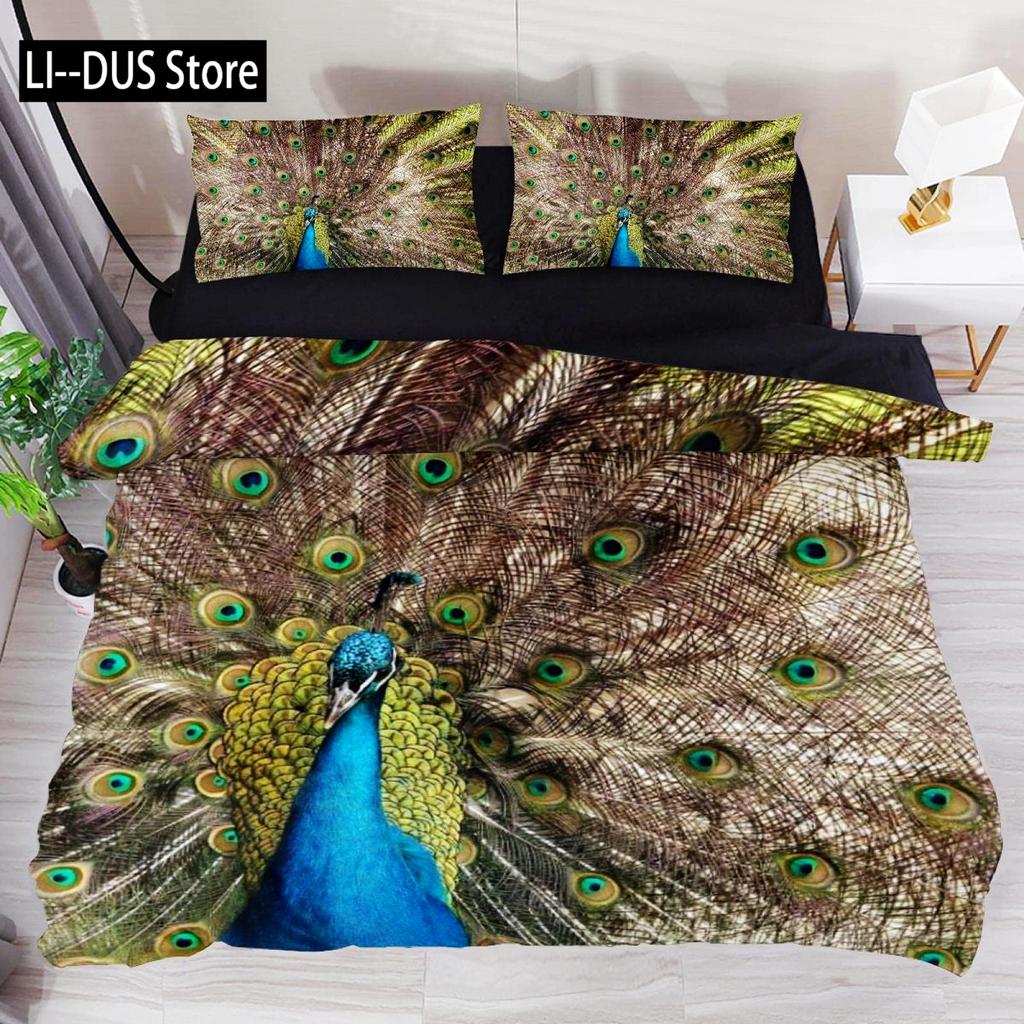 Peacock Comforter Cover Bedding Set For Kids Adults Girls Animals Duvet Cover 1 Duvet Cover With 2 Pillowcases King Queen Size