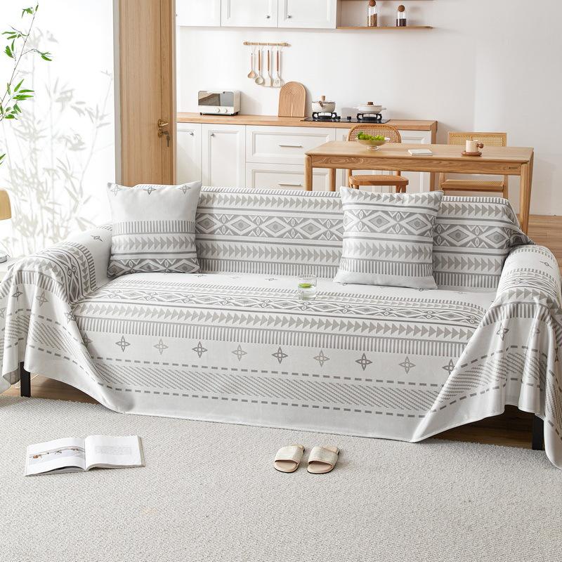 Summer Cool Ice Silk Sofa Towel Light Luxury High-Grade Sofa Cover Towel Non-Slip All-Inclusive Sofa Cover