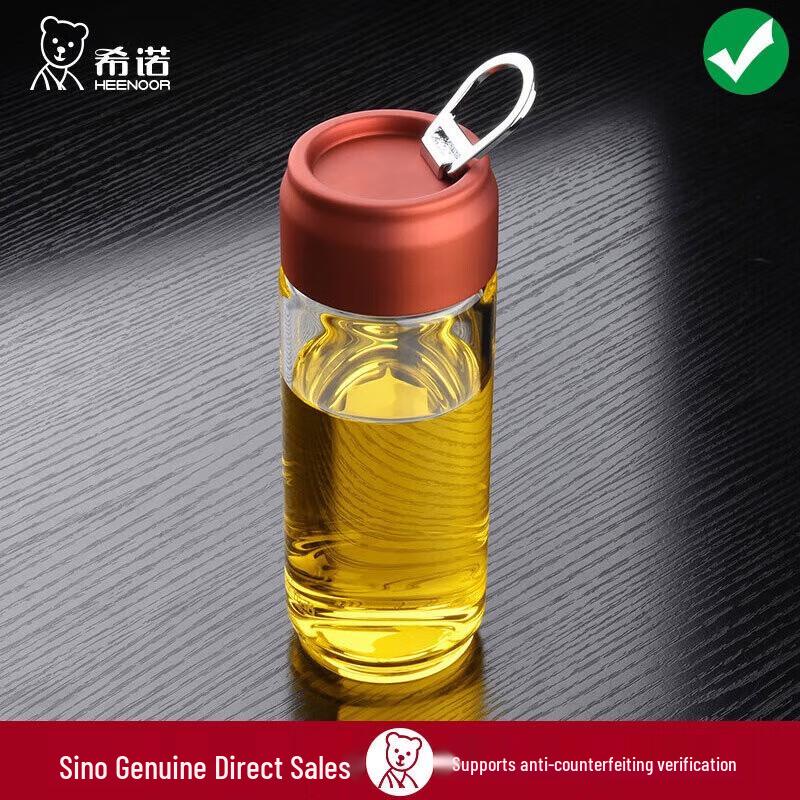 Xinuo High Borosilicate Glass Cup with Lid and Lifting Ring, 400ML